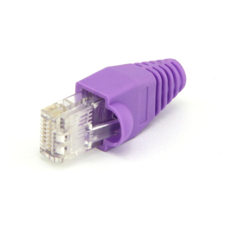 Maxmoral 100-Pack CAT5E CAT6 RJ45 Ethernet Network Cable Strain Relief Boots - Purple - Image 3